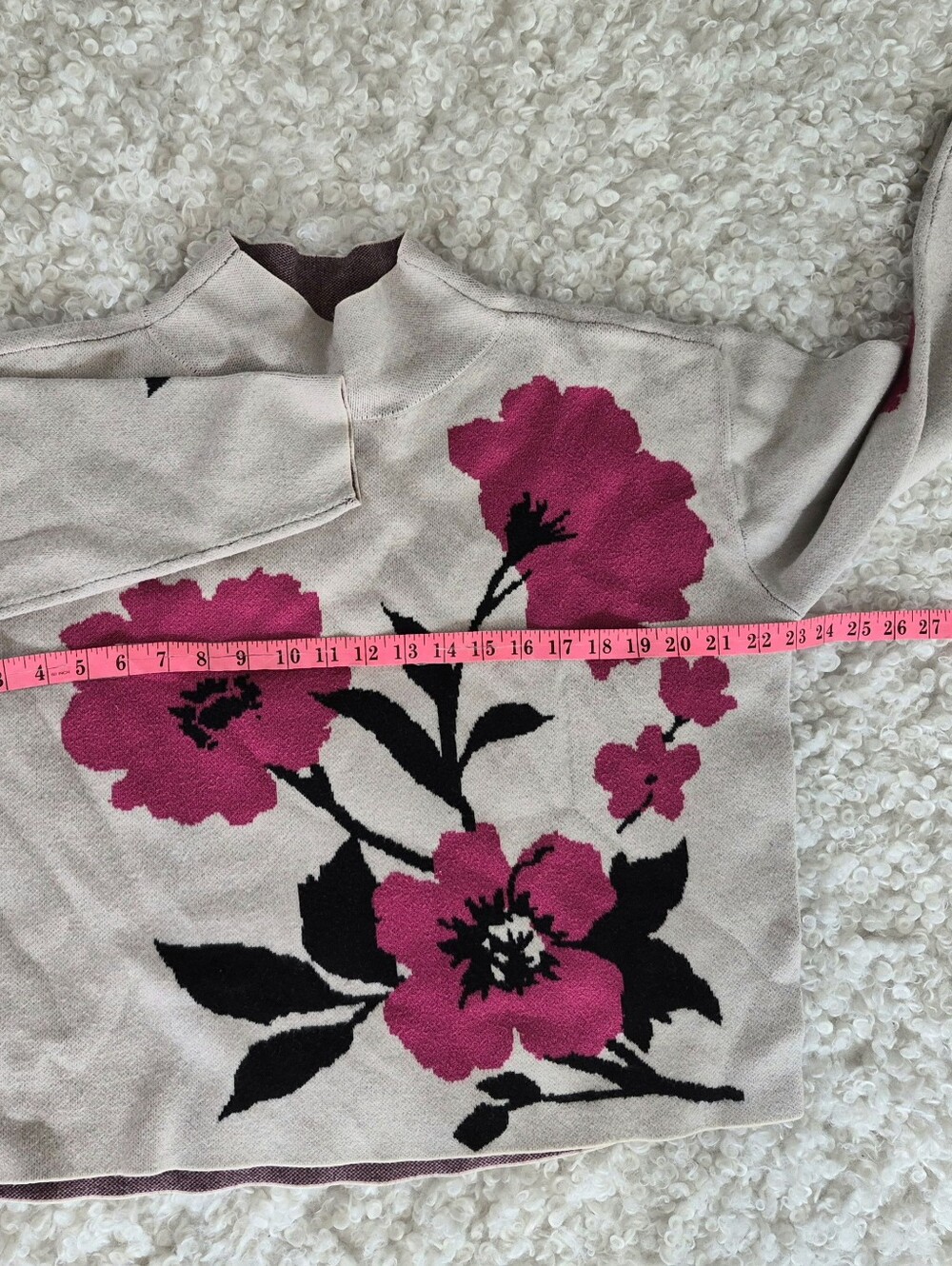 Anthropologie Maeve The Carys Mock-Neck Pullover Cream Floral S Boho - Picture 5 of 8